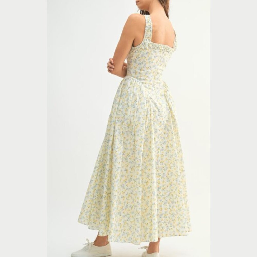 Boutique 1861 Cottage Yellow Floral Midi Dress| Mother's Day | Bridgerton - Picture 9 of 12